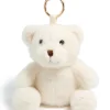 White Polyester Plush Teddy Key Chain