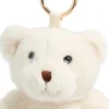White Polyester Plush Teddy Key Chain
