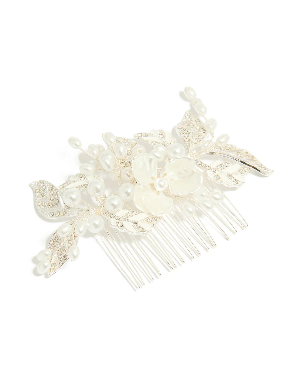 1240-silver-pearl-flower-vine-hair-comb-2.webp Silver Pearl Flower & Vine Hair Comb