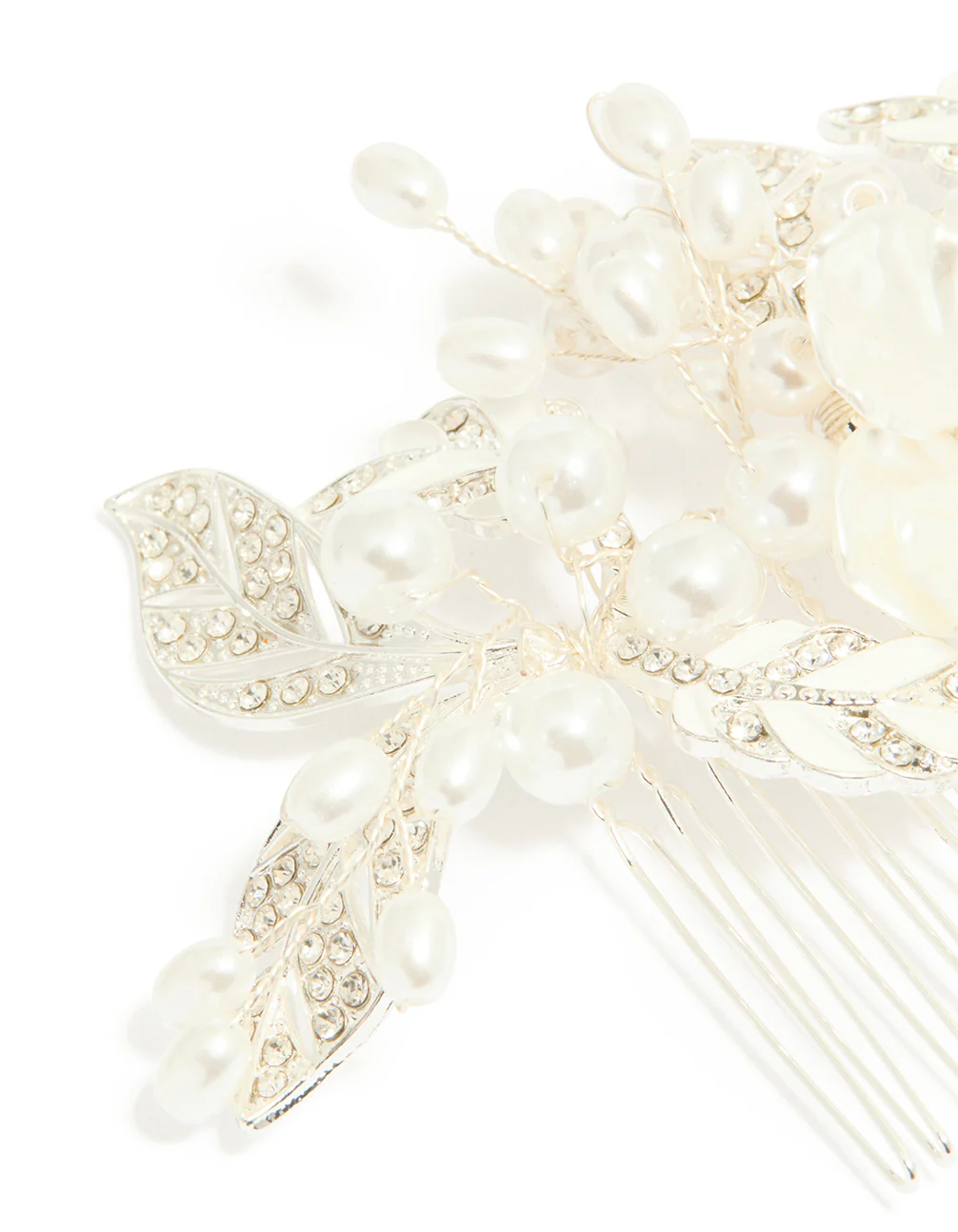 1240-silver-pearl-flower-vine-hair-comb-3.webp Silver Pearl Flower & Vine Hair Comb