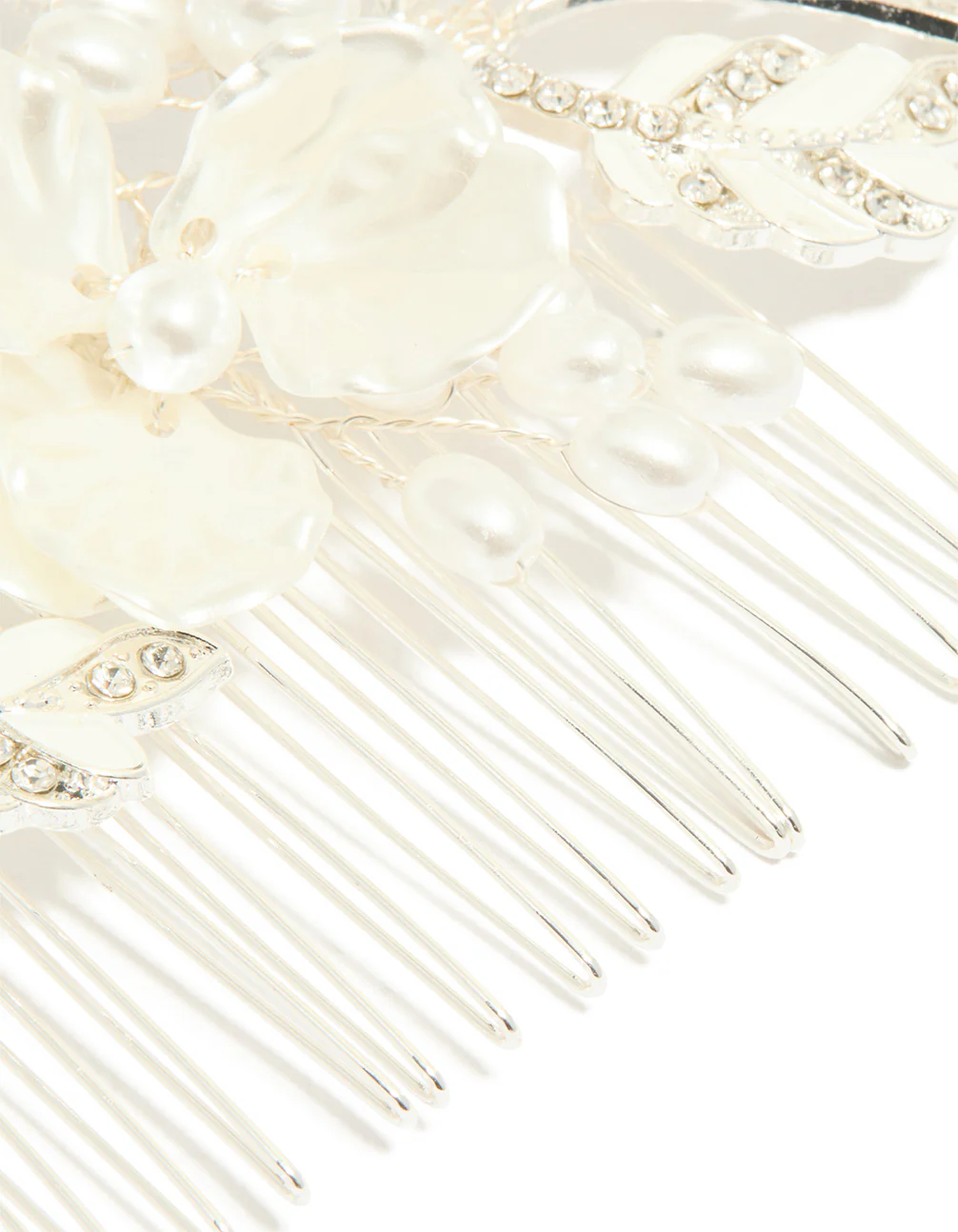 1240-silver-pearl-flower-vine-hair-comb-4.webp Silver Pearl Flower & Vine Hair Comb