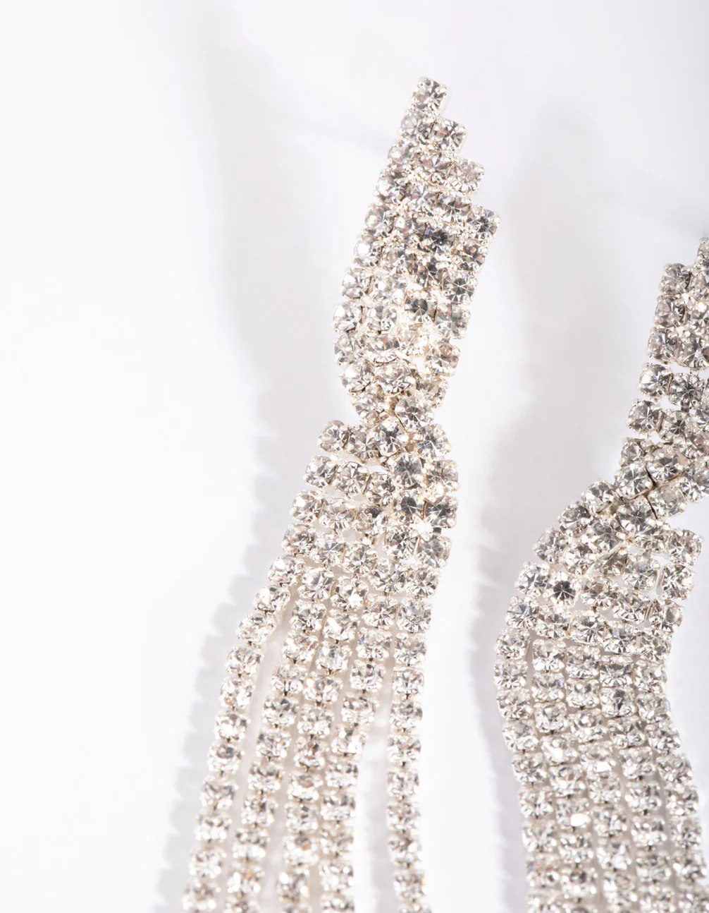 Silver Twisted Strand Drop Earrings