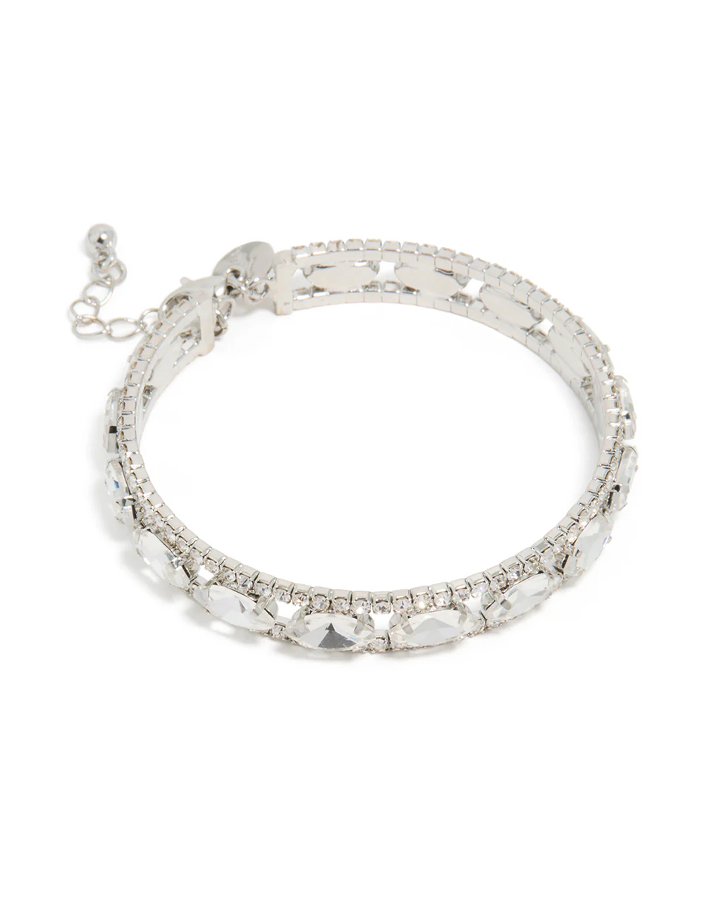 1248-silver-diamante-shiny-ovals-bracelet-2.webp Silver Diamante Shiny Ovals Bracelet