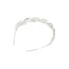 Silver Diamante Leaves Headband
