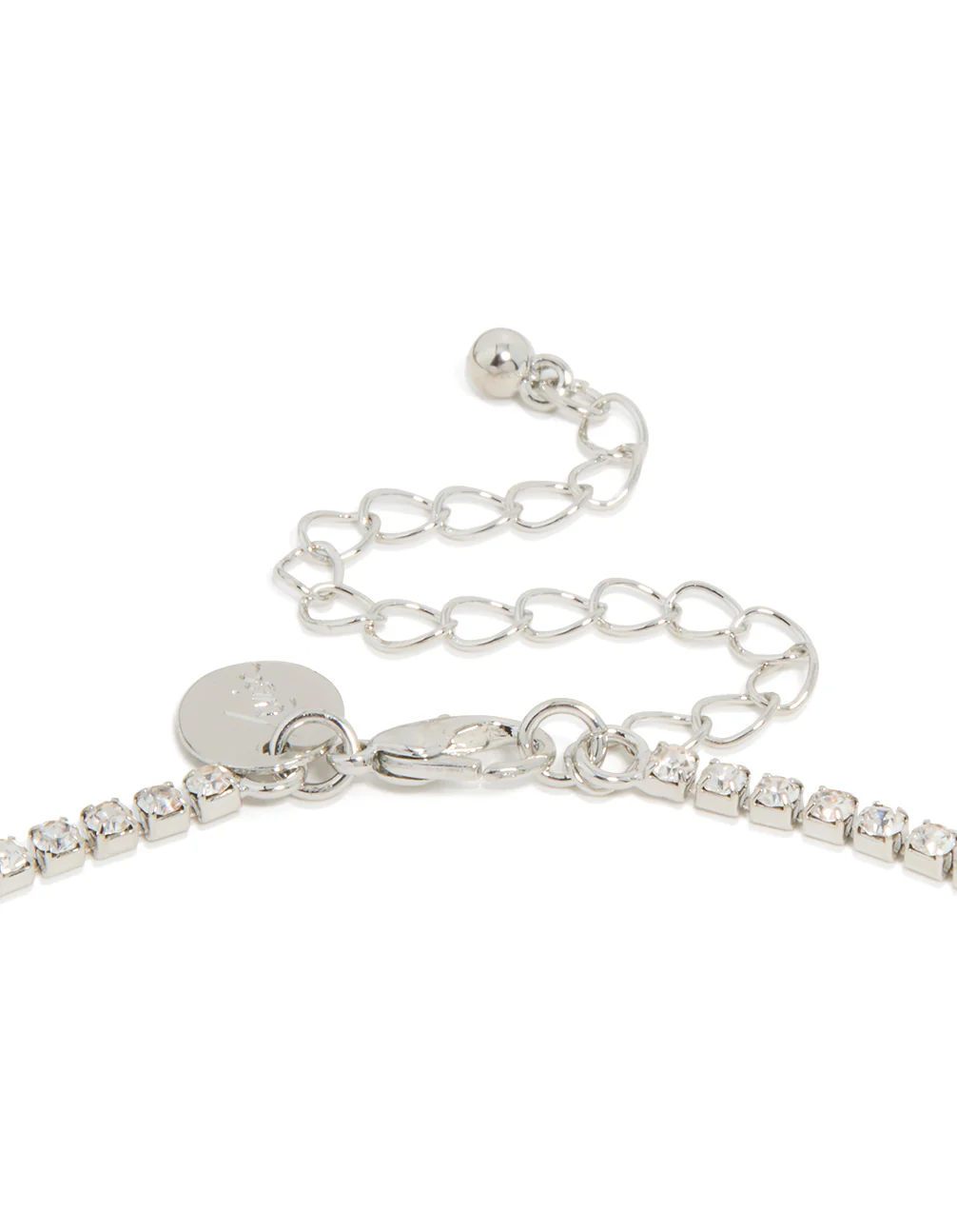Silver Blue Diamante V-Shaped Pendant Necklace & Earrings Set