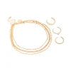 Gold Dumbbell Anklet & Toe Rings Set