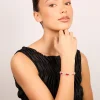 Gold Red Diamante Shiny Pears Bracelet
