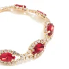 Gold Red Diamante Shiny Pears Bracelet