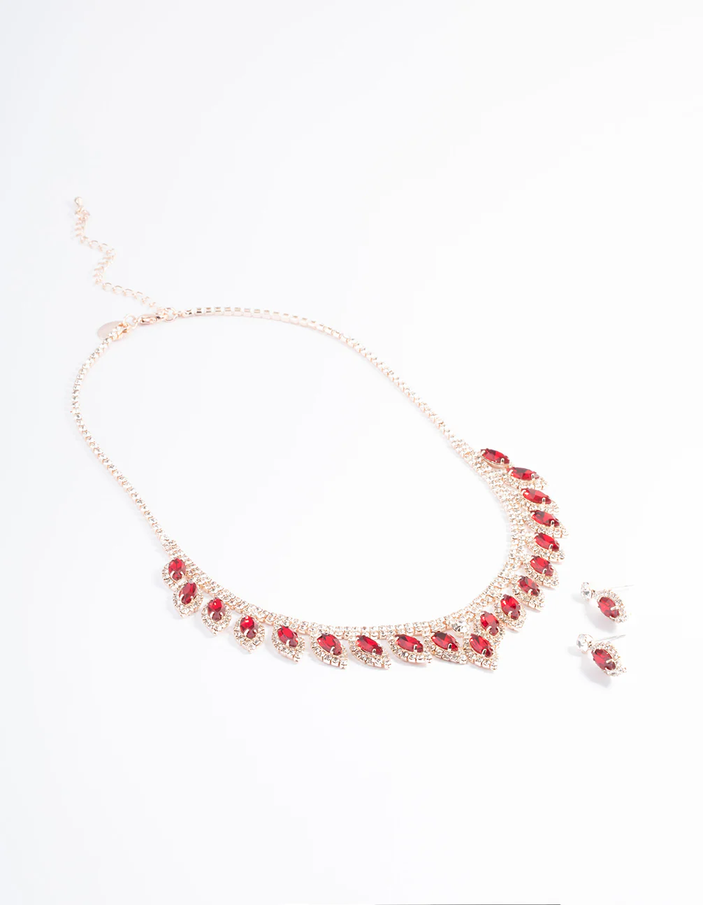 1264-rose-gold-marquise-droplet-earrings-necklace-set-2.webp Rose Gold Marquise Droplet Earrings & Necklace Set