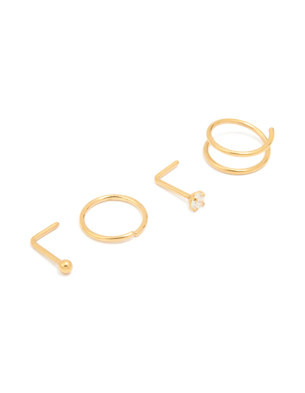 1278-gold-plated-titanium-simple-mixed-nose-studs-nose-rings-4-pack-1.webp Gold Plated Titanium Simple Mixed Nose Studs & Nose Rings 4-Pack