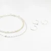 Silver Dumbell Anklet & Toe Rings Set