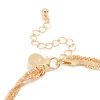 Gold Triple Layered Mixed Chain Anklet