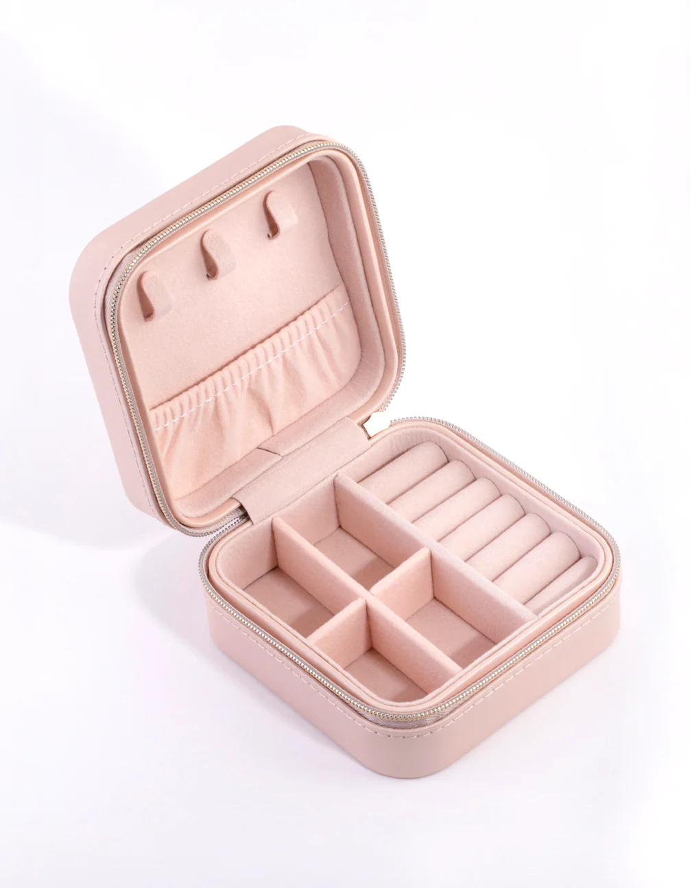 1285-blush-faux-leather-square-jewellery-box-1.webp Blush Faux Leather Square Jewellery Box