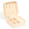 Blush Faux Leather Square Jewellery Box