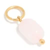 Waterproof Gold Plated Stainless Steel Rose Quartz Semi Precious Stone Charm