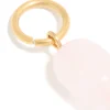 Waterproof Gold Plated Stainless Steel Rose Quartz Semi Precious Stone Charm
