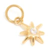 Waterproof Gold Plated Stainless Steel Cubic Zirconia Eight-Point Star Charm
