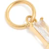 Waterproof Gold Plated Stainless Steel Cubic Zirconia Baguette Charm