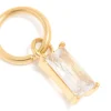 Waterproof Gold Plated Stainless Steel Cubic Zirconia Baguette Charm