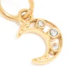 Waterproof Gold Plated Stainless Steel Cubic Zirconia Moon Charm