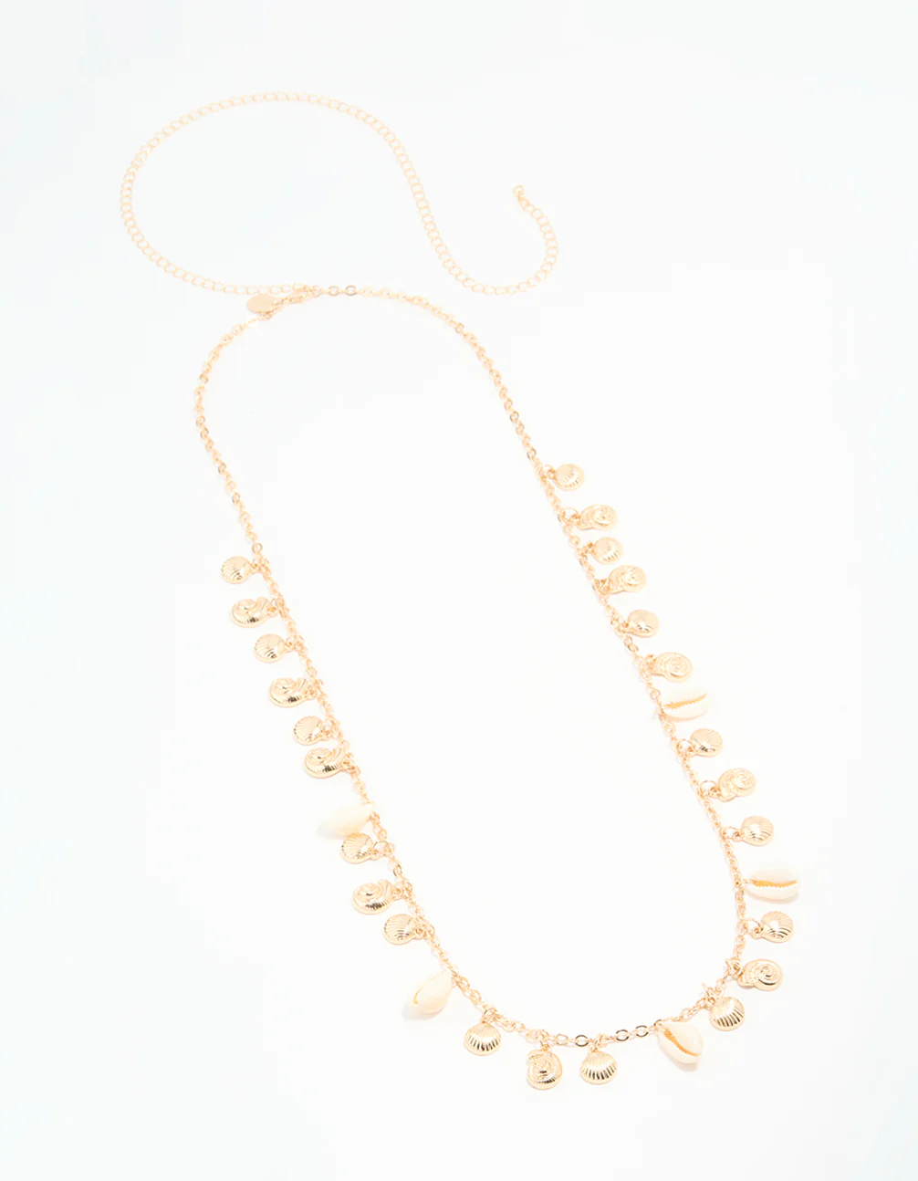 Genuine Shell & Gold Ribbed Shell Waist Chain