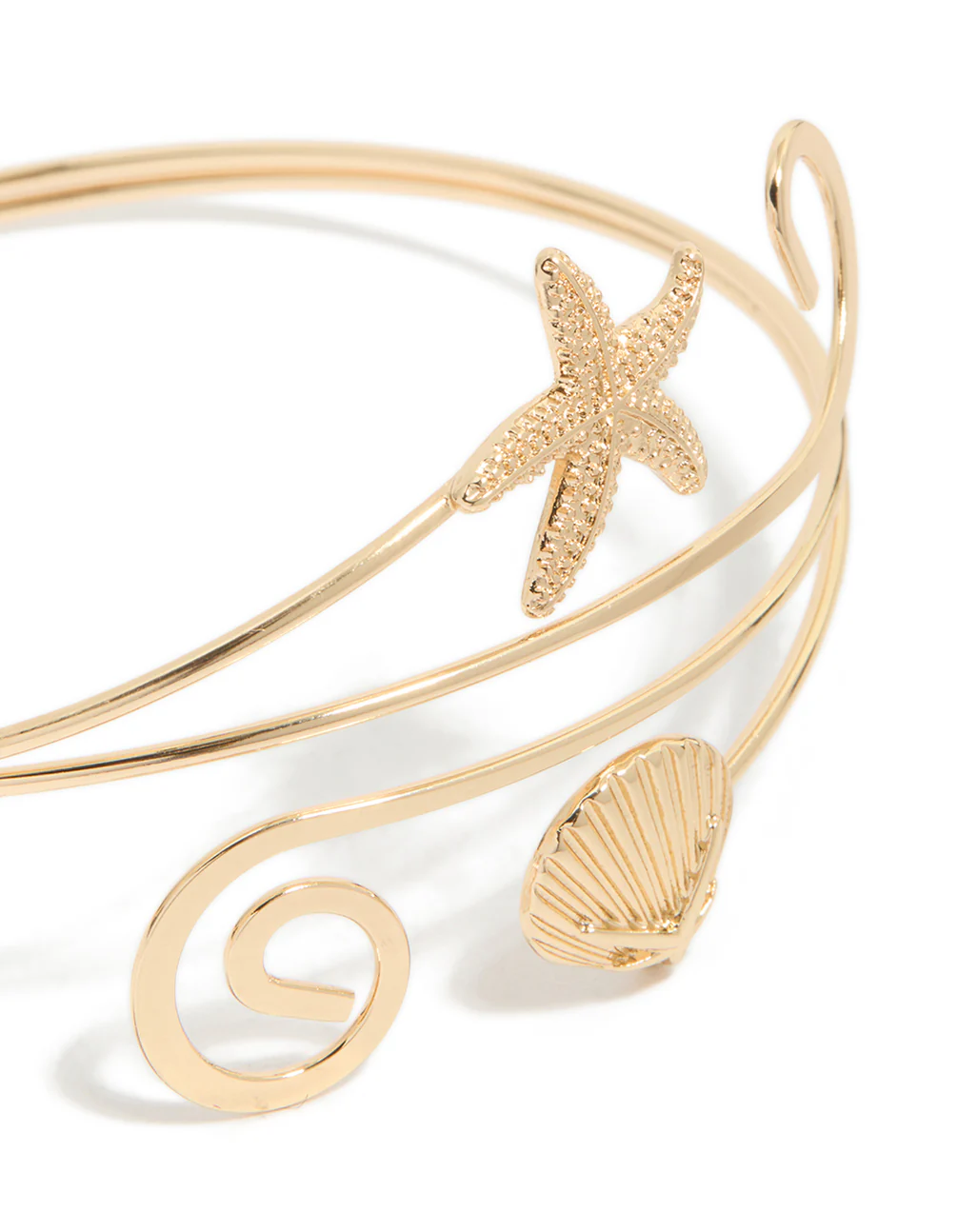 1306-gold-starfish-shell-arm-cuff-2.webp Gold Starfish & Shell Arm Cuff
