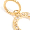 Waterproof Gold Plated Stainless Steel Cubic Zirconia Horse Shoe Charm