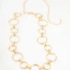 Large Gold Mixed Circle Link Belt
