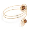 Gold Swirl & Brown Stones Arm Cuff
