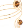 Gold Swirl & Brown Stones Arm Cuff