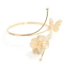 Gold Wire Cut Flower & Butterfly Arm Cuff