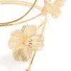 Gold Wire Cut Flower & Butterfly Arm Cuff