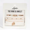 1327-gold-leaf-anklet-toe-ring-6-pack-set-3.webp Gold Leaf Anklet & Toe Ring 6-Pack Set