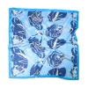 Dark Blue Fabric & Grey Flower Outline Scarf