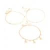 Gold Shell & Star Fish  Anklets 3-Pack
