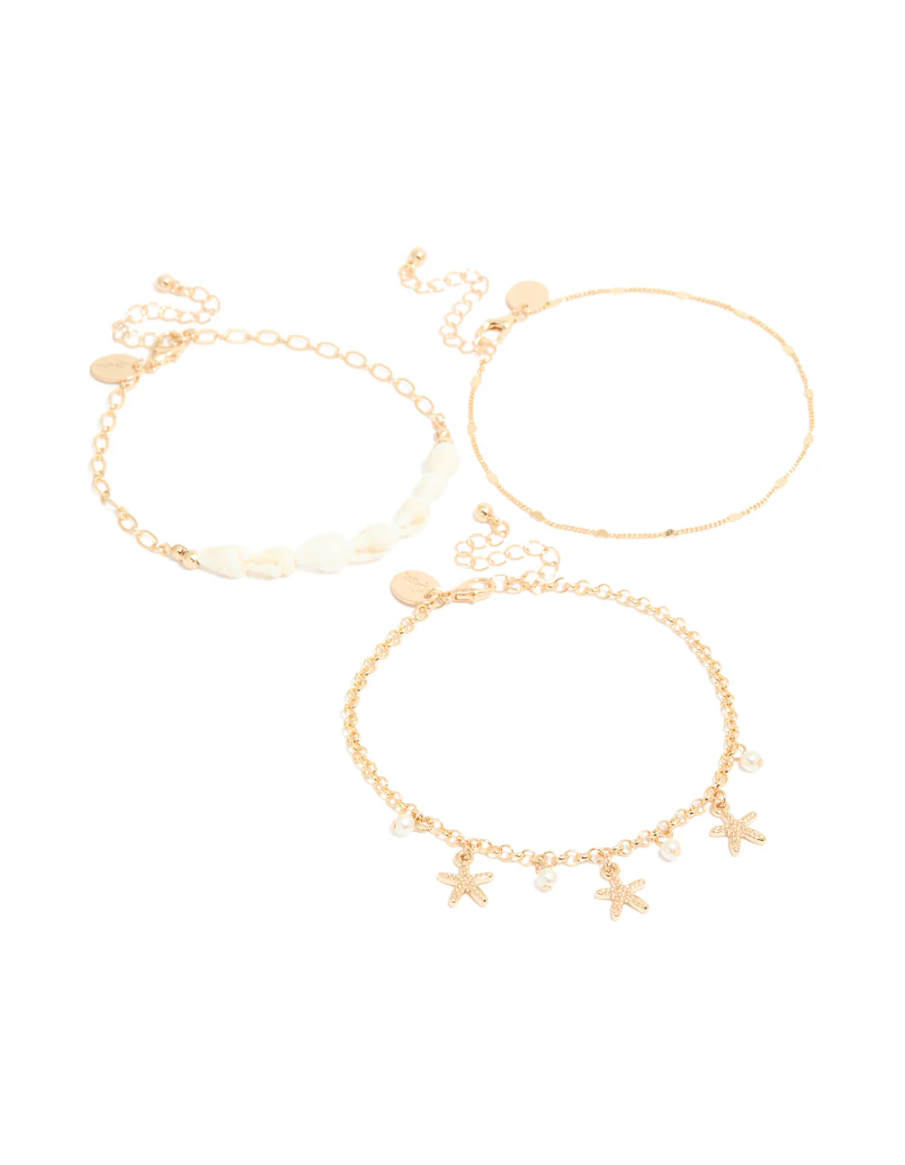 134-gold-shell-star-fish-anklets-3-pack-1.webp Gold Shell & Star Fish Anklets 3-Pack