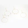 Gold Enamel Flower & Twisted Anklets 4-Pack