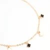 Gold Enamel Flower & Twisted Anklets 4-Pack