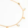 Gold Enamel Flower & Twisted Anklets 4-Pack
