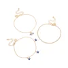 Gold Evil Eye Tennis & Chain Anklets 3-Pack