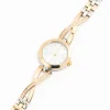 Mixed Metals Diamante Small Round Watch