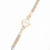 Mixed Metals Diamante Small Round Watch