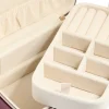 1358-burgundy-pu-leather-rectangular-layered-jewellery-box-2.webp Burgundy PU Leather Rectangular Layered Jewellery Box