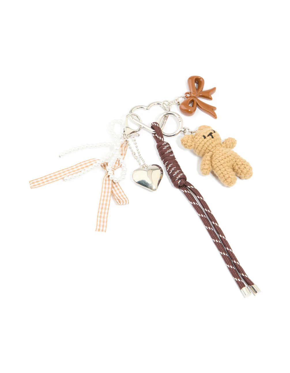 1359-silver-crochet-bear-brown-bows-key-chain-1.webp Silver Crochet Bear & Brown Bows Key Chain