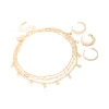 Gold Diamante Chain Anklet & Toe Rings Set