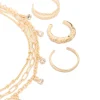 Gold Diamante Chain Anklet & Toe Rings Set