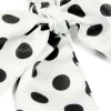 White & Black Polka Dot Fabric Bow Key Chain