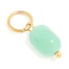 Waterproof Gold Plated Stainless Steel Jade Semi Precious Stone Charm