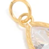 Waterproof Gold Plated Stainless Steel Cubic Zirconia Facet Drop Charm