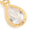 Waterproof Gold Plated Stainless Steel Cubic Zirconia Facet Drop Charm